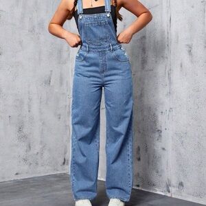Casual Blue Denim Overalls